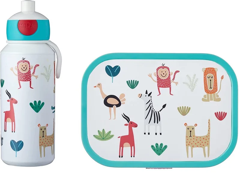 Lunchbox Pausenset mit Trinkflasche und Brotdose, Bento-Einsatz, ABS, Ideal für Schule und Freizeit, spülmaschinenfest van Mepal – productfoto