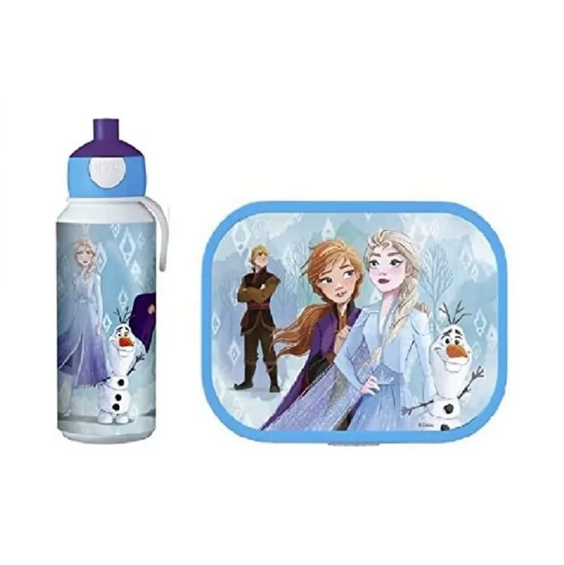 Lunchbox Trinkflasche & Brotdose mit Bento, spülmaschinenfest, für Schule, Acrylnitril-Butadien-Styrol, Frozen II Design, ideal für Freizeit by Mepal in Blue – product photo