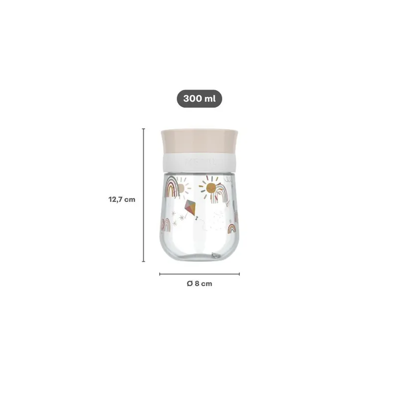 Mio 360° drinkbeker - 300 ml - Makkelijk vast te houden - Kinderservies - Sunshine & Rainbow van Mepal in Sunshine & Rainbow – productfoto 2 van 3
