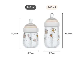 Mio Babyfles Little Dutch - 165 ml - Anti-koliek - Spiraalontwerp voorkomt verstopping - Siliconen van medische kwaliteit fra Mepal i Little Goose – produktbillede 2 af 4