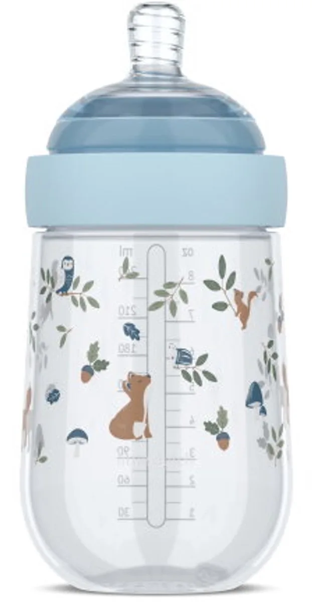 Mio Babyfles Little Dutch - 240 ml - Anti-koliek - Spiraalontwerp voorkomt verstopping - Siliconen van medische kwaliteit by Mepal in Forest Friends – product photo