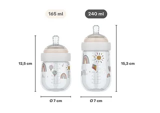Mio Babyfles Little Dutch - 240 ml - Anti-koliek - Spiraalontwerp voorkomt verstopping - Siliconen van medische kwaliteit fra Mepal i Little Goose – produktbillede 2 af 4
