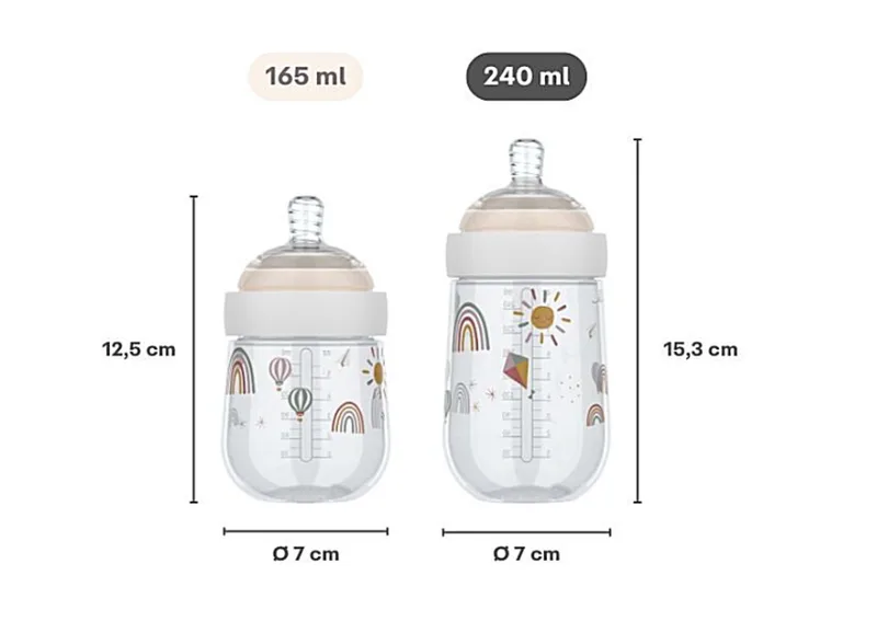 Mio Babyfles Little Dutch - 240 ml - Anti-koliek - Spiraalontwerp voorkomt verstopping - Siliconen van medische kwaliteit fra Mepal i Little Goose – produktbillede 2 af 4