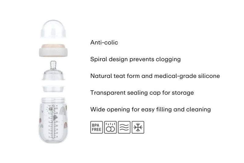 Mio Babyfles Little Dutch - 240 ml - Anti-koliek - Spiraalontwerp voorkomt verstopping - Siliconen van medische kwaliteit by Mepal in Fairy Garden – product photo 2 of 5