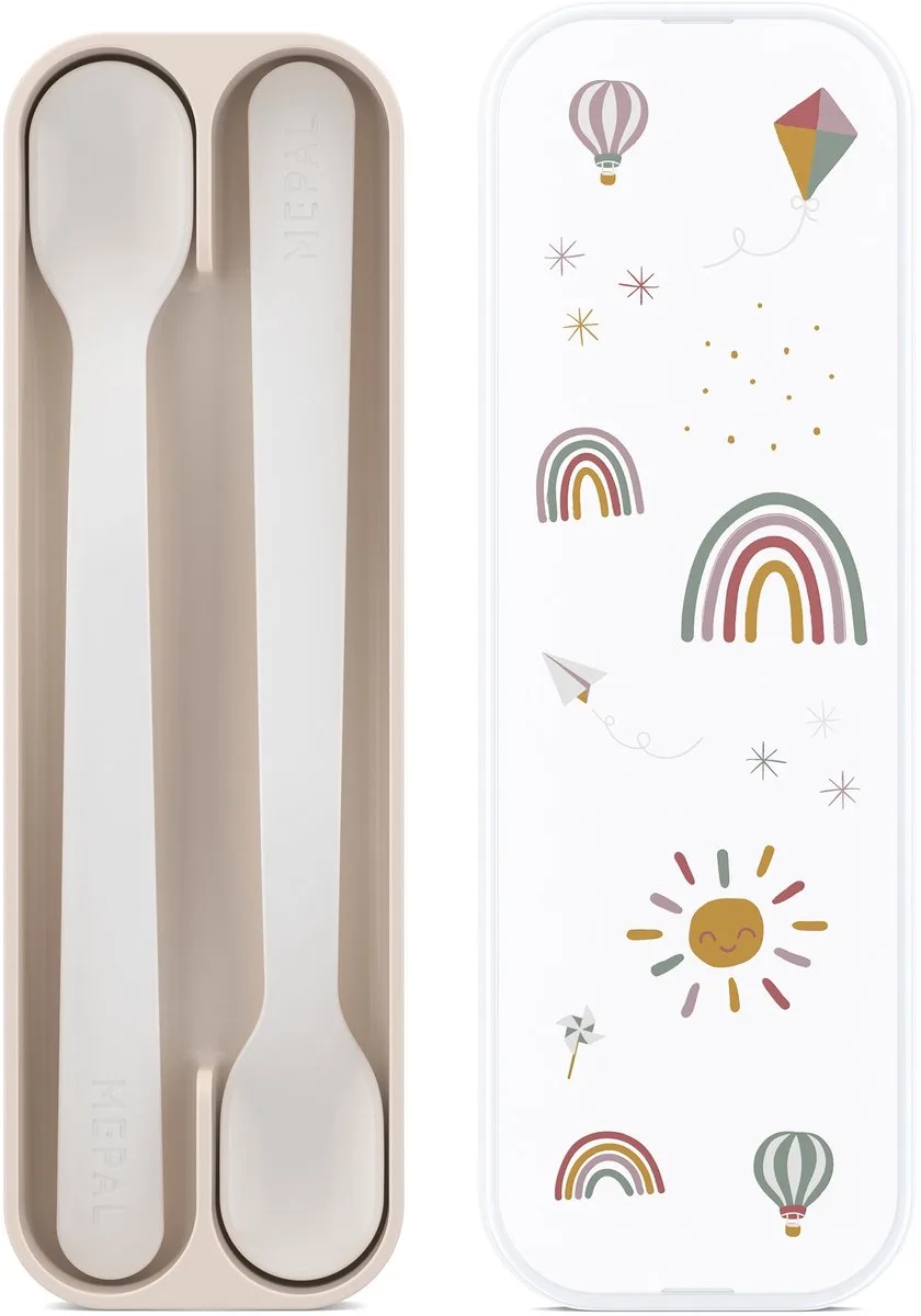 Mio Babylepel - Set van 2 - Lange steel - Kinderservies - Sunshine & Rainbow by Mepal in Sunshine & Rainbow – product photo