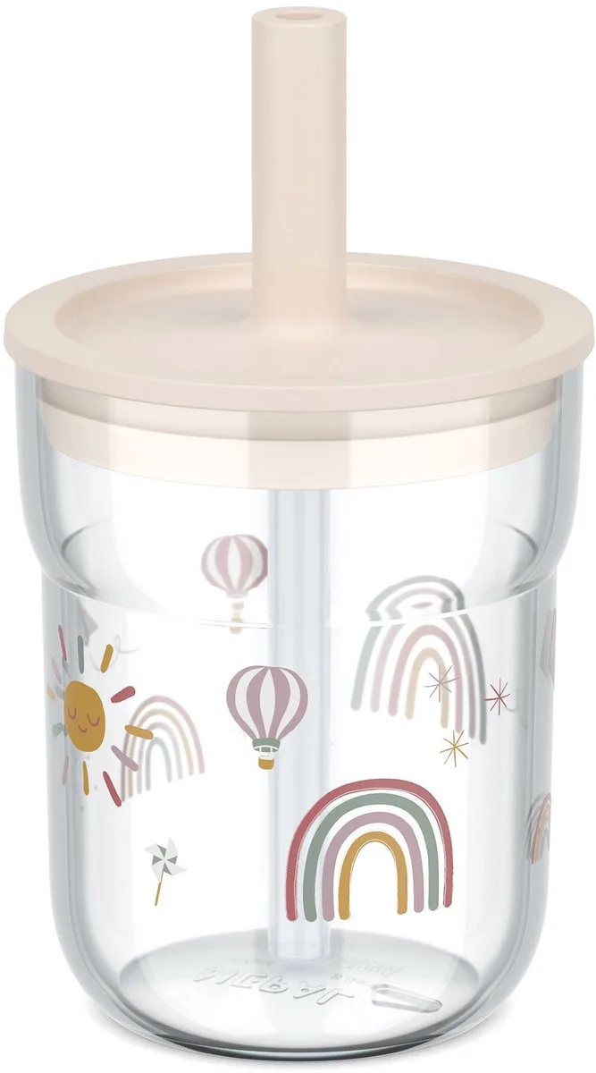Mio Kinderbeker met rietje - 250 ml - Makkelijk vast te houden - Kinderservies - Sunshine & Rainbow van Mepal in Sunshine & Rainbow – productfoto