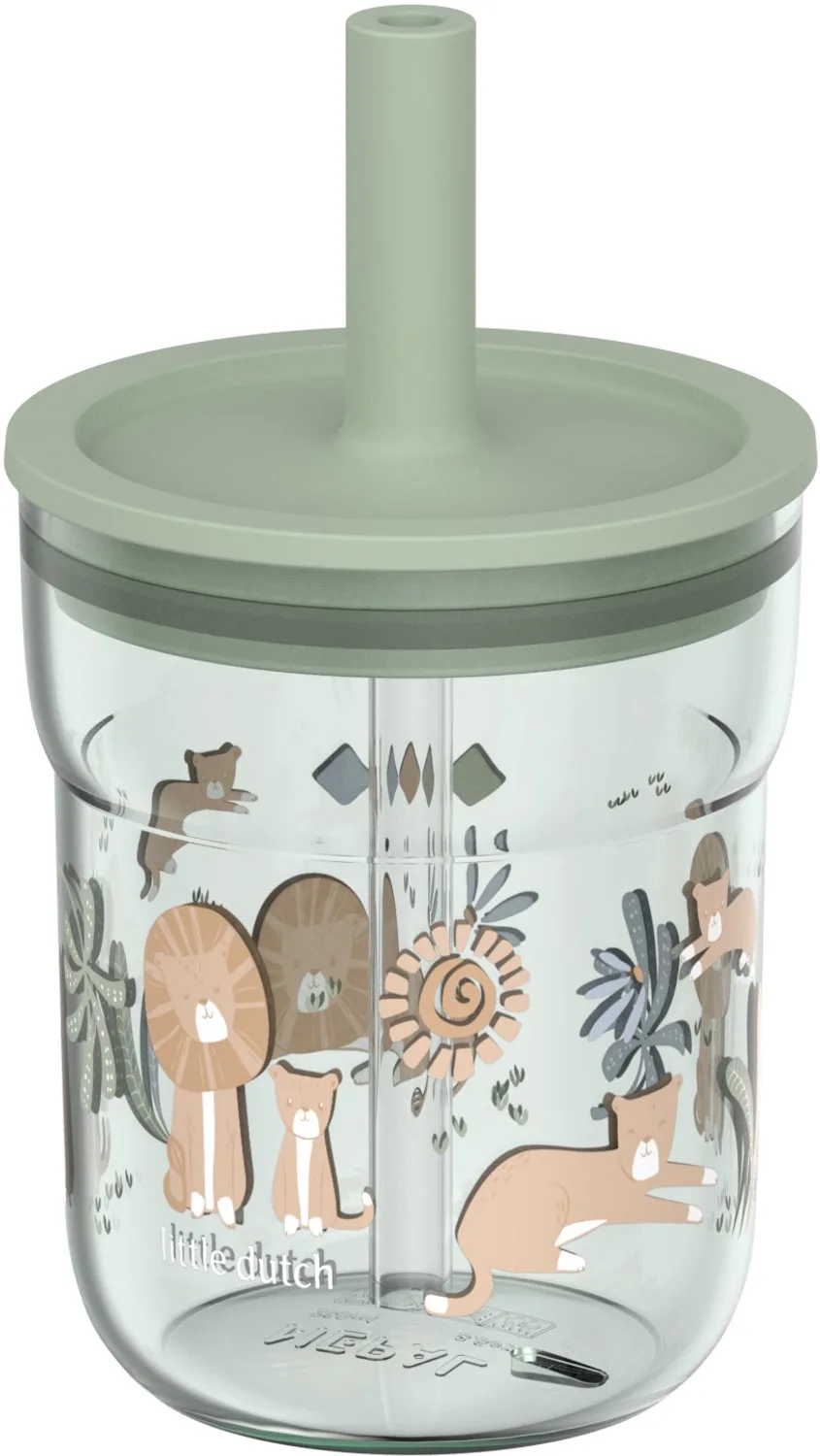 Mio Kinderbeker met rietje Little Dutch - 250 ml - Makkelijk vast te houden - Kinderservies van Mepal in Safari Friends – productfoto