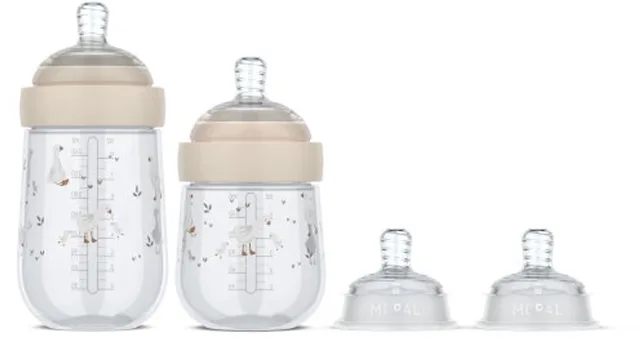 Mio Starterset babyflessen 3-delig Little Dutch - Anti-koliek - Spiraalontwerp voorkomt verstopping - Siliconen van medische kwaliteit