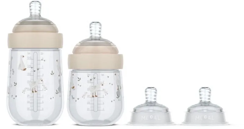 Mio Starterset babyflessen 3-delig Little Dutch - Anti-koliek - Spiraalontwerp voorkomt verstopping - Siliconen van medische kwaliteit de Mepal en Little Goose – photo produit