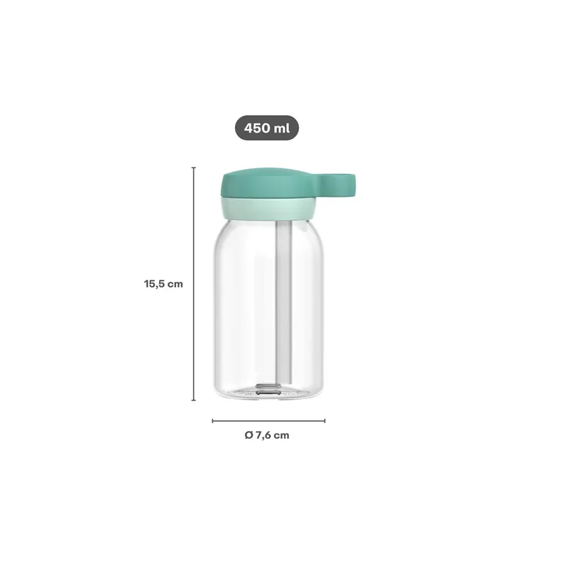 Mio Trinkflasche mit Strohhalm 450ml de Mepal en Violet, 9 × 7,6 × 15,5 mm – photo produit