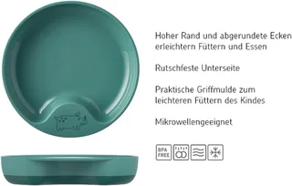 Trinklernbecher Baby 3er Geschirrset mit Trinkbecher, Teller & Löffel, Polypropylene, Edelstahl, Spülmaschinengeeignet, BPA frei, auslaufsicher, 3er Set, Sailors Bay by Mepal – product photo 2 of 5