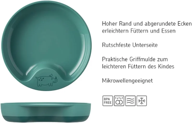 Trinklernbecher Baby 3er Geschirrset mit Trinkbecher, Teller & Löffel, Polypropylene, Edelstahl, Spülmaschinengeeignet, BPA frei, auslaufsicher, 3er Set, Sailors Bay by Mepal – product photo 2 of 5