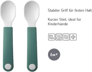 Trinklernbecher Baby 3er Geschirrset mit Trinkbecher, Teller & Löffel, Polypropylene, Edelstahl, Spülmaschinengeeignet, BPA frei, auslaufsicher, 3er Set, Sailors Bay by Mepal – product photo 3 of 5
