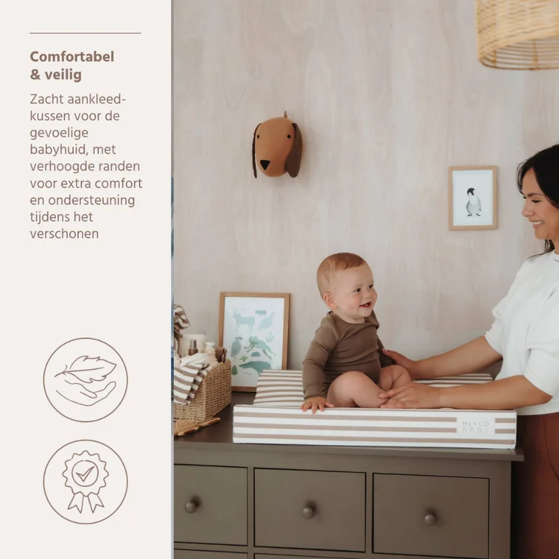 Aankleedkussen Meyco Fat Stripe Taupe by Meyco – product photo 3 of 4