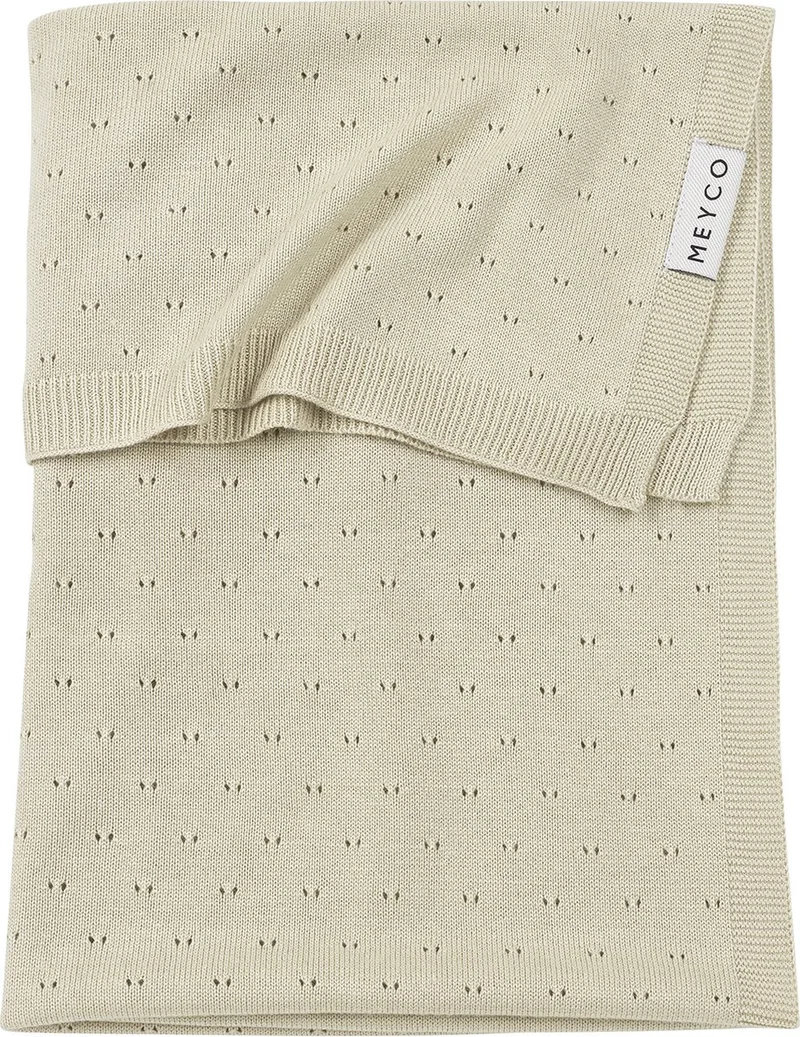 Ajour wiegdeken - bamboe - 75x100cm - 0.3 TOG van Meyco in Soft Sand – productfoto
