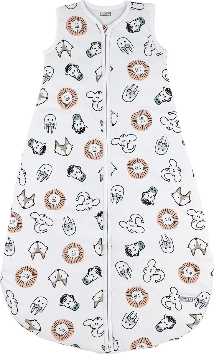 Animal baby slaapzak rond gevoerd - multicolour - 86cm - 2.5 TOG de Meyco en Multicolore – photo produit