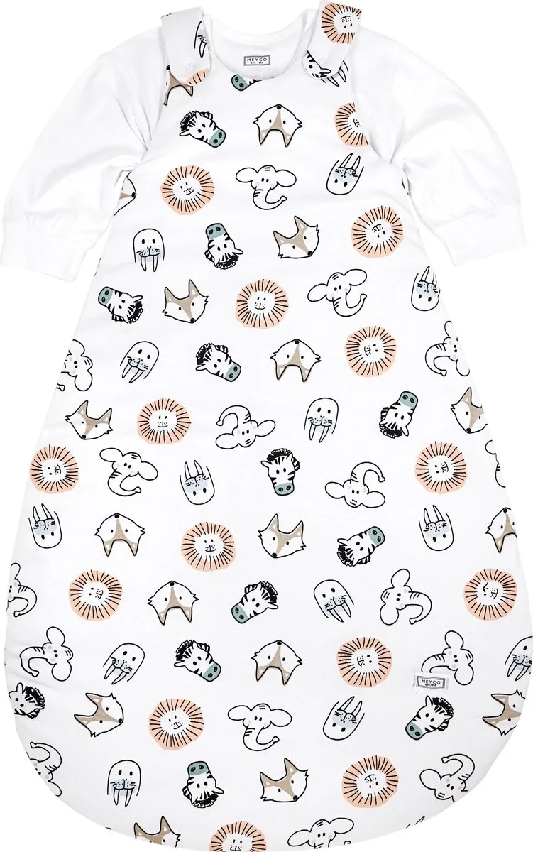 Animal baby slaapzak rond tweedelig - multicolour - 74/80 - 2.5 TOG van Meyco in Meerkleurig – productfoto