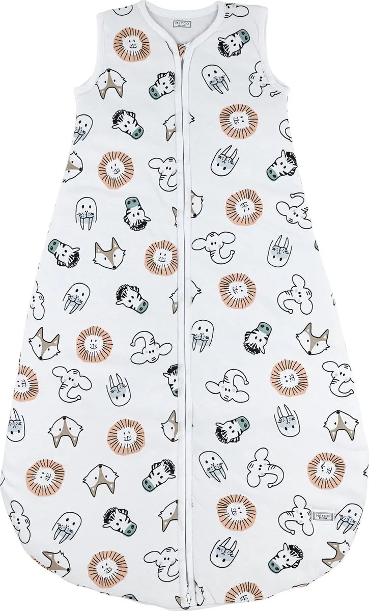 Animal baby zomerslaapzak rond - multicolour - 110cm - 0.5 TOG från Meyco i Flerfärgad – produktbild