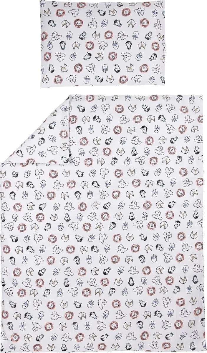 Animal dekbedovertrek peuter - multicolour - 120x150cm van Meyco in Meerkleurig – productfoto