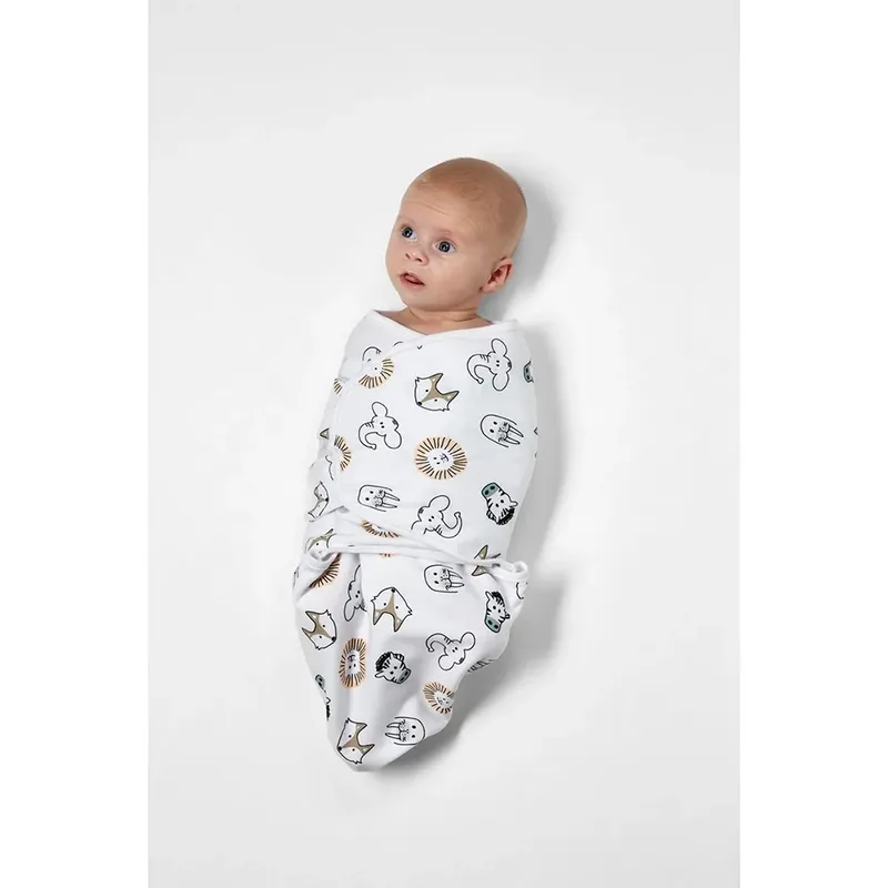 Animal swaddlemeyco inbakerdoek - multicolour - 0-3 maanden - 1.0 TOG by Meyco in Animal Multicolor – product photo 3 of 4