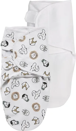 Animal/Uni swaddlemeyco inbakerdoek - 2-pack - multicolour - 0-3 maanden - 1.0 TOG by Meyco in Animal Multicolor – product photo 1 of 3