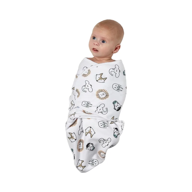 Animal/Uni swaddlemeyco inbakerdoek - 2-pack - multicolour - 0-3 maanden - 1.0 TOG by Meyco in Animal Multicolor – product photo 2 of 3