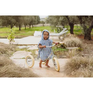 Baby Fat Stripe Badponcho van Meyco in Blauw – productfoto 2 van 3