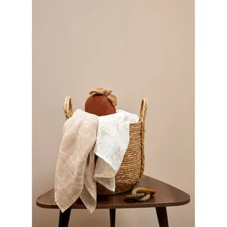 Branches swaddle - 2-pack - hydrofiel - 120x120cm van Meyco in Sand – productfoto 3 van 3