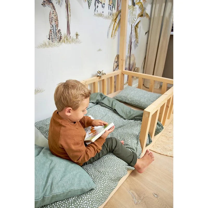 Cheetah/Uni dekbedovertrek ledikant - 100x135cm by Meyco in Forest Green – product photo 2 of 2