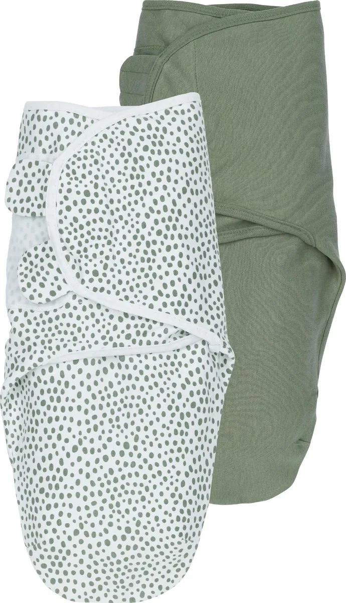 Cheetah/Uni swaddlemeyco inbakerdoek - 2-pack - forest green - 0-3 maanden - 1.0 TOG van Meyco in Cheetah, Uni Forest Green – productfoto