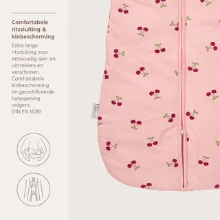 Cherry Baby Slaapzak Met Afritsbare Mouwen - 110cm - 2.5 TOG by Meyco in Soft Rose – product photo 4 of 4