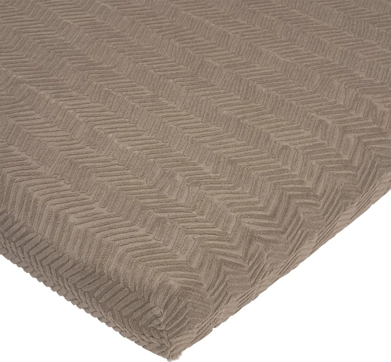 Chevron Hoeslaken Boxmatras - Deluxe Jacquard - 80x100cm by Meyco in Dark Taupe – product photo