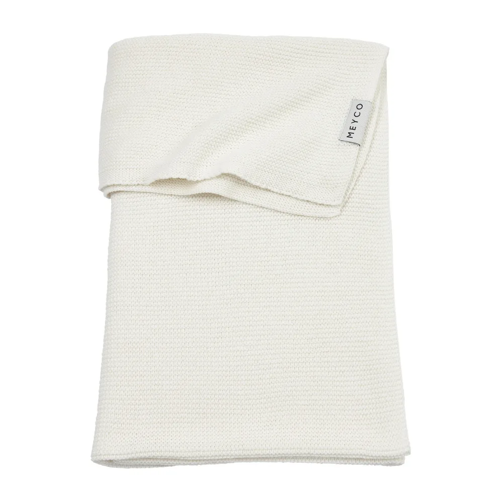 Deken Ledikant Meyco Basic Gebreid 100x150 Off White van Meyco – productfoto