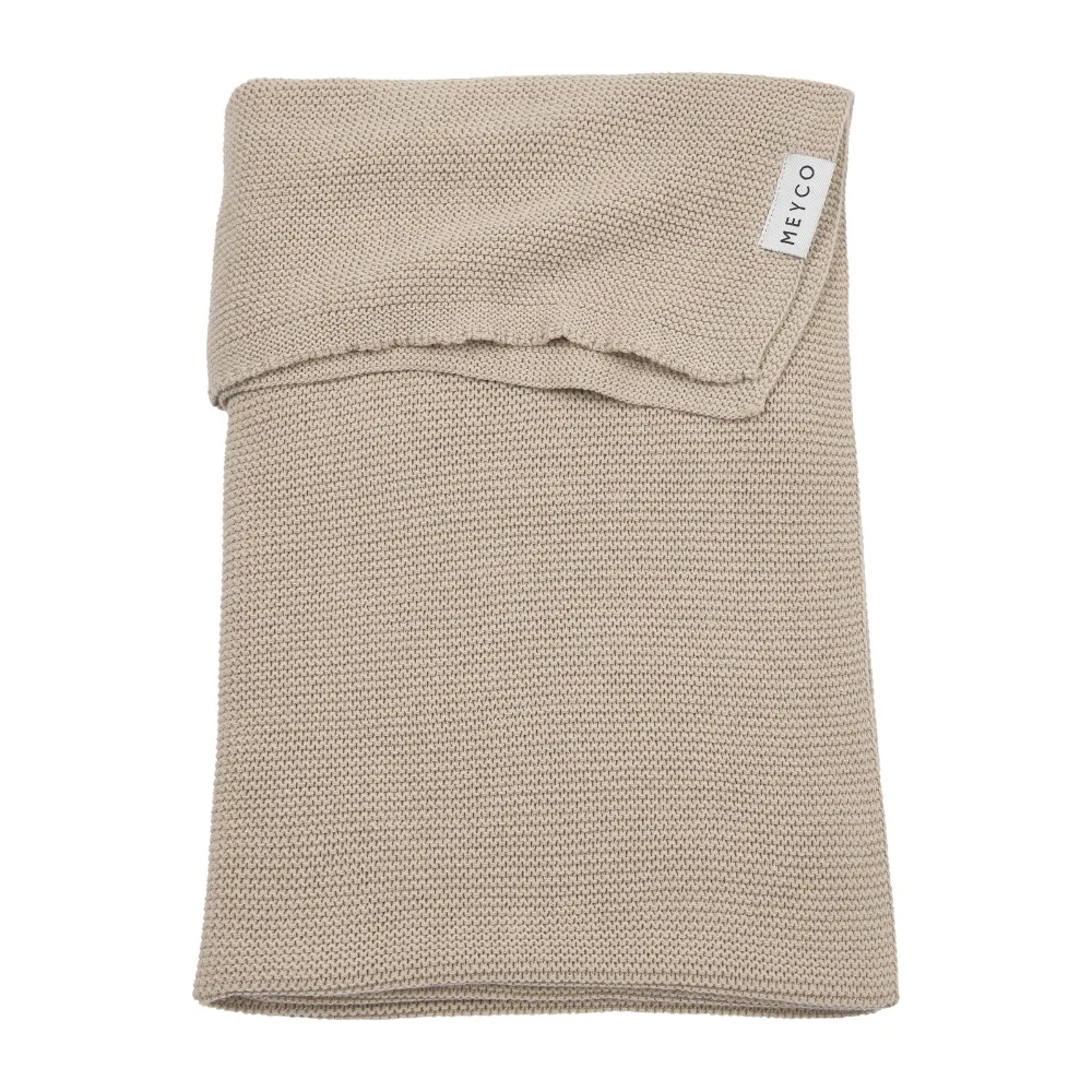 Deken Ledikant Meyco Basic Gebreid 100x150 Sand van Meyco – productfoto