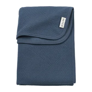 Deken Ledikant Meyco Jaquard Pure Flannel Indigo de Meyco – photo produit 1 sur 4