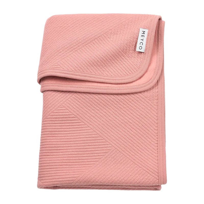 Deken Ledikant Meyco Jaquard Pure Flannel Rose de Meyco – photo produit