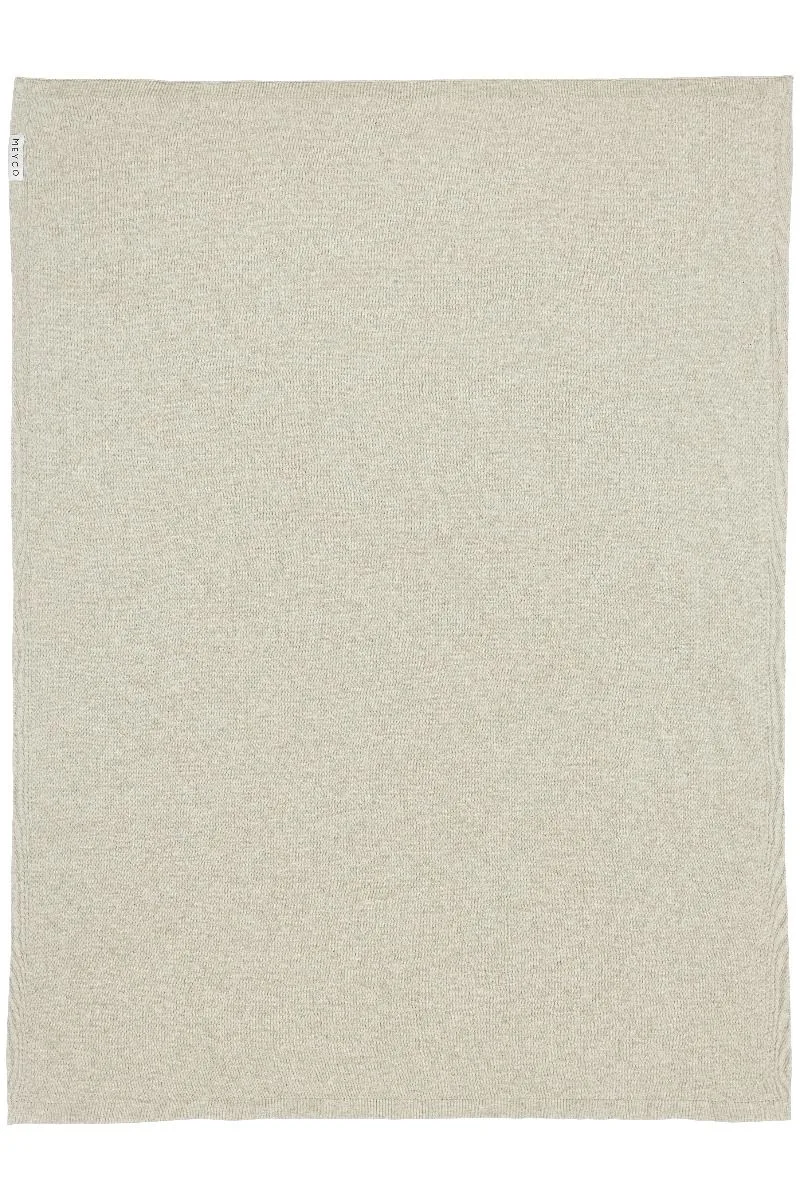 Deken Ledikant Meyco Knit Basic Sand Melange de Meyco – photo produit 2 sur 3