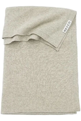 Deken Ledikant Meyco Knit Basic Sand Melange de Meyco – photo produit 1 sur 3
