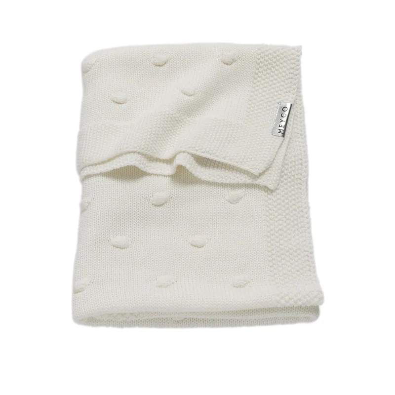 Deken Ledikant Meyco Knots Off White van Meyco – productfoto