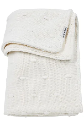 Deken Ledikant Meyco Knots Teddy Offwhite 100x150 van Meyco – productfoto 1 van 3