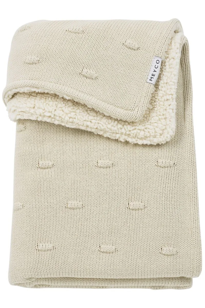 Deken Ledikant Meyco Knots Teddy Soft Sand 100x150 by Meyco – product photo