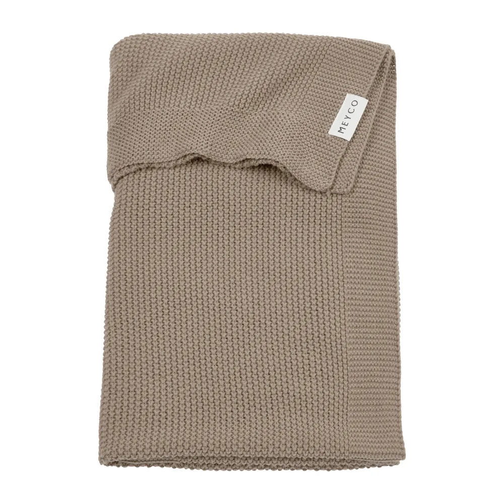 Deken Ledikant Meyco Mini Relief 100x150 Dark Taupe van Meyco – productfoto