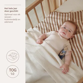 Deken Ledikant Meyco Mini Relief Natural fra Meyco – produktbillede 4 af 4