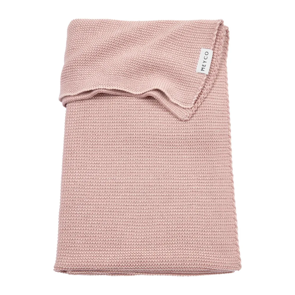Deken Ledikant Meyco Stripe Gebreid 100x150 Purple Pink/Soft Pink van Meyco – productfoto