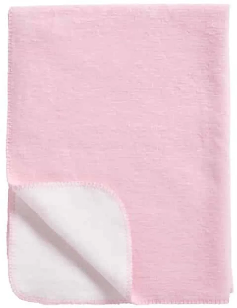 Double Face wiegdeken - 75x100 cm - Lichtroze/Wit by Meyco in Zachtroze – product photo