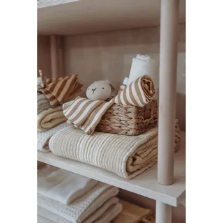 Fat Stripe Pre-washed Hydrofiele Doeken - 2-pack - Pre-washed Hydrofiel - 70x70cm by Meyco in Taupe – product photo 2 of 3