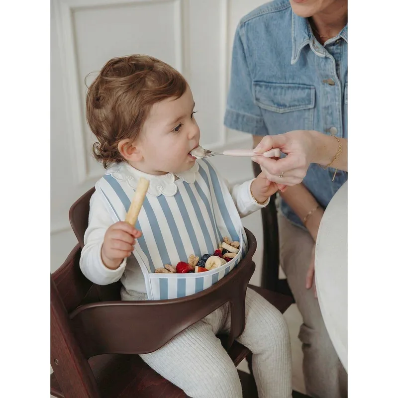 Fat Stripe Slab Met Opvangbakje - 2-pack by Meyco in Jeans Blue – product photo 3 of 3