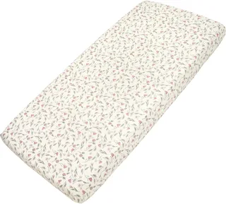 Flower Hoeslaken - 60 x 120 cm - Jersey von Meyco in Rosa – Produktfoto 1 von 2