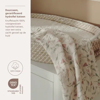 Flower Pre-washed Hydrofiele Doeken - 2-pack - Pre-washed Hydrofiel - 70x70cm van Meyco in Meerkleurig – productfoto 2 van 2