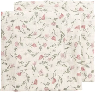 Flower Pre-washed Hydrofiele Doeken - 2-pack - Pre-washed Hydrofiel - 70x70cm van Meyco in Meerkleurig – productfoto 1 van 2